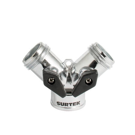 Surtek Y-Shaped Chromium Metallic Hose Adapter 130333